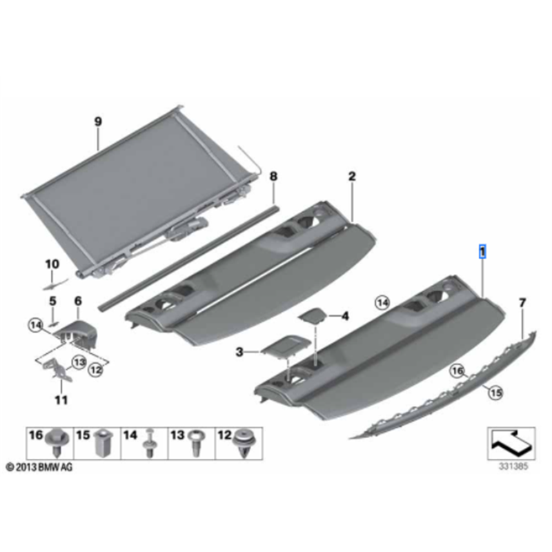 Plage arrière pour BMW M4 F82