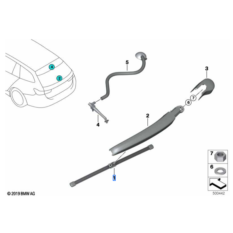 Balai d'essuie glace arrière pour BMW Série 1 E81 E82 E87