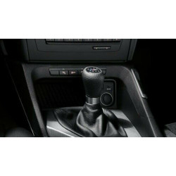 Pommeau de levier de vitesses gainé cuir avec insert décoratif chromé BMW  Série 3 E90 E91 E92 E93