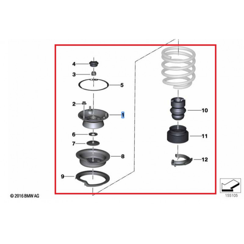 Kit complet tête d'amortisseur AVANT pour BMW Série 3 E90 E91 E92 E93