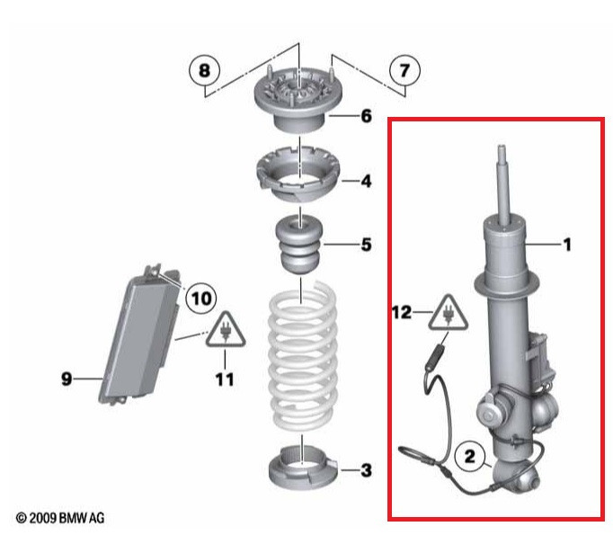Amortisseur Arrière Gauche/droite Pour BMW F30 - Référence 6868652 / 6874369 - Pièce D'origine Occasion