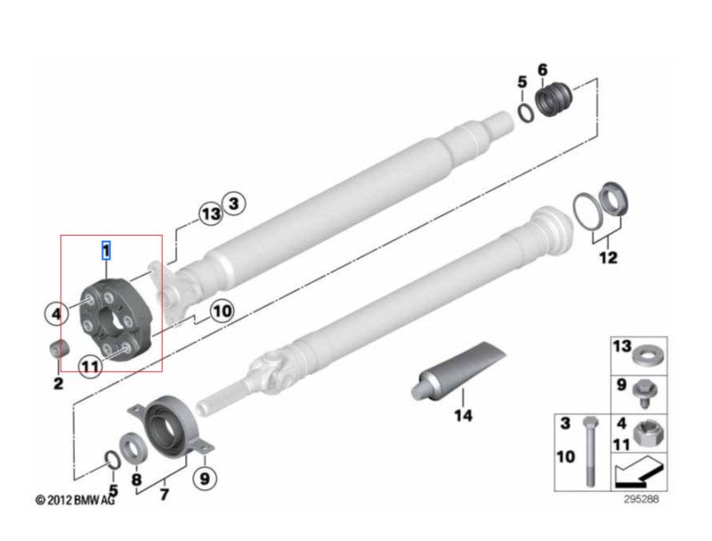 Joint Flector D'arbre De Transmission Pour BMW Série 3 E91 - Référence 7511454, Occasion