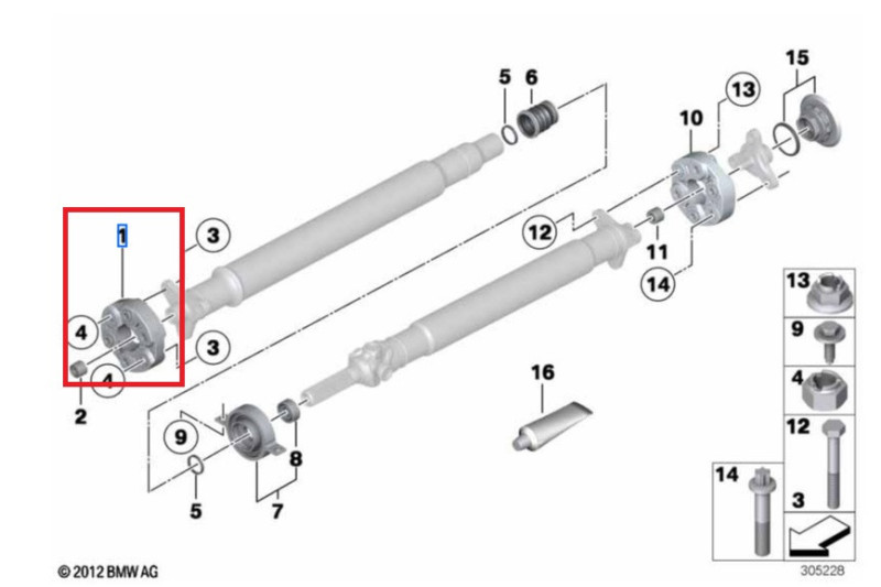 Joint Flexible Arbre Transmission Pour BMW Série 1,3,X1,X3,X5,Z4 - Disque Souple 6 Trous