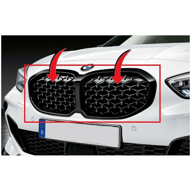 Grilles de calandre BMW M Performance, noires pour BMW Série 5 F10 F11