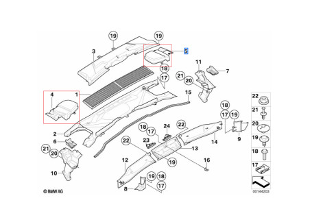 Couvercle De Filtre Climatisation BMW E34 - Pièce D'origine 64118390064, Occasion Parfait état