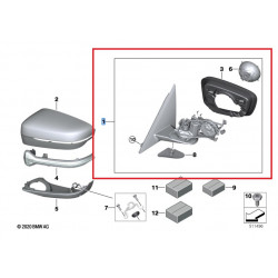 Mécanisme de rétroviseur (coté au choix) SANS CACHE pour BMW Série 2 Active  Tourer F45 Gran Tourer F46 Choisir le côté Conducteur (côté gauche)