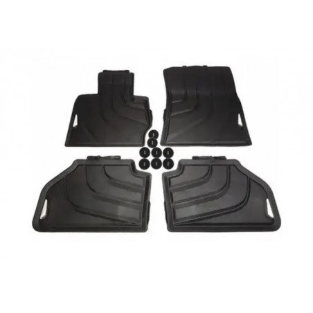 Jeu De 4 Tapis De Sol En Caoutchouc Premium Pour BMW X3 F25 / X4 F26 - Noir, Tous Temps
