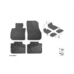 Tapis de sol Tous Temps Arrière pour BMW X4 à X6, Accessoires intÃ©rieurs