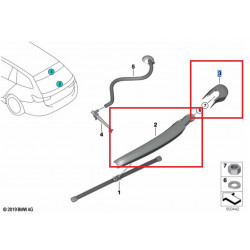 Bras d'essuie-glace arrière avec cache pour BMW Série 2 Gran