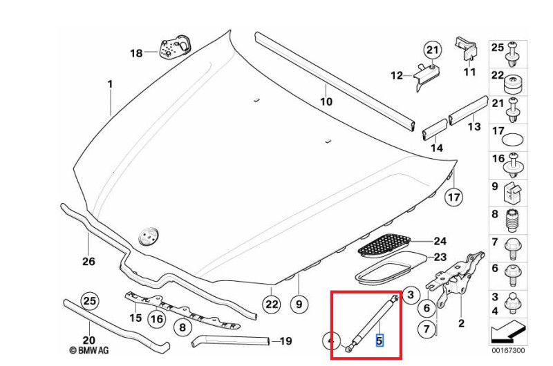 Lot De 2 Vérins De Capot Pour BMW Série 7 E23 - Neufs, Référence TB 067