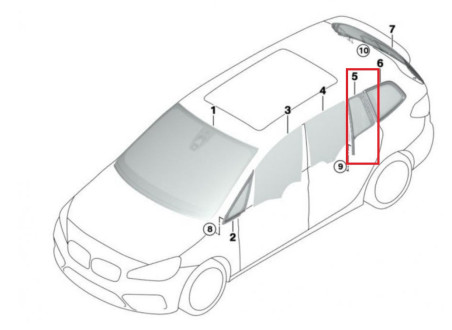 Film Solaire Prédécoupé Teinté BMW Série 2 F46 Gran Tourer - Vitres Arrière & Lunette 35% Noir Fumé