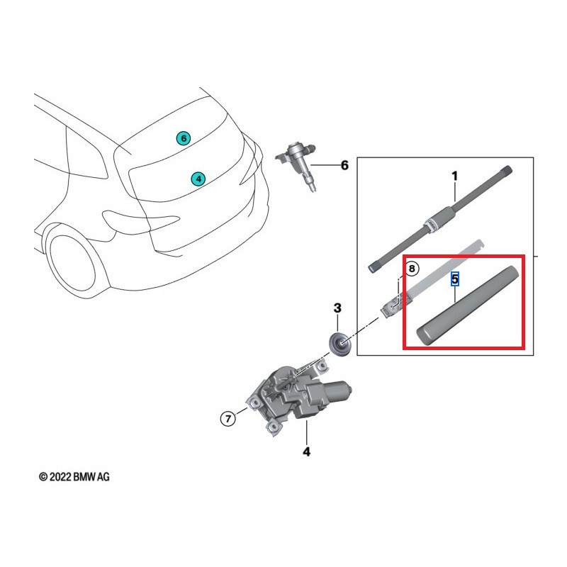 Cache de bras d'essuie-glace arriere pour BMW Active Tourer U06