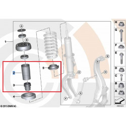 Amortisseur supplémentaire ESSIEU AVANT avec tube de protection et semelle  inferieure pour BMW X6 E71