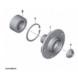 Moyeu de roue (avec vis) ARRIERE avec roulement pour BMW Série 1