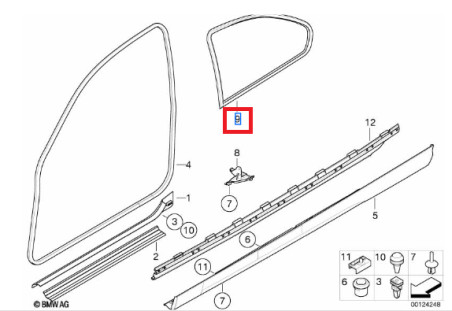 Joint De Fenêtre Latérale Arrière Pour BMW Série 3 E36 Coupé - Garniture Protection Vitre - 8