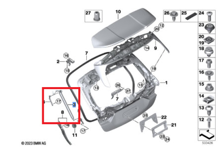 Vérins à Gaz Hayon BMW Z3 E36 (1995-2003) - Paire De 690N, Longueur 215mm | Réf. 51248399087, 51248410755
