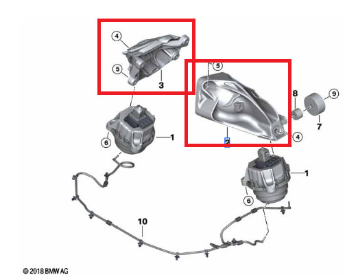 Support Moteur Droit NEUF Pour BMW E46 M47 (berline/touring) - Référence OEM 22116752200