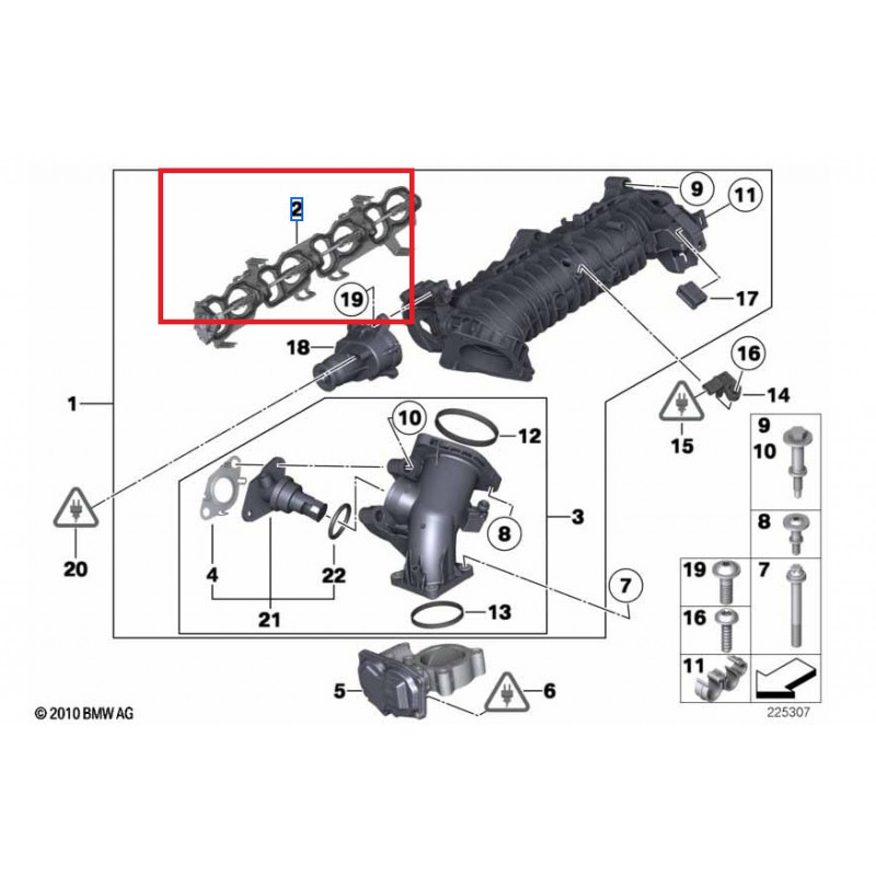 Joint De Collecteur D'admission BMW - Compatible 330d, 525d, 530d, 730d, X5, Nombreux Modèles