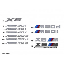 Logo de coffre pour BMW X6 G06