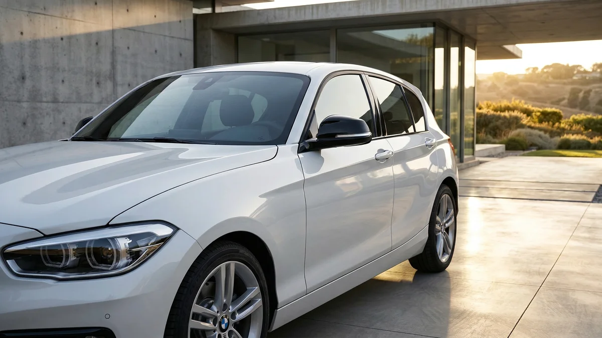 Cache inférieur de rétroviseur (Shadow Line) pour BMW Série 1 F20 F21 — visuel en situation sur une BMW Série 1