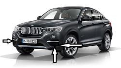 Grilles latérales de pare-choc avant finition Xline pour BMW X4 F26