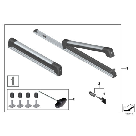 732500 THULE SnowPack Extender Porte-ski de barre de toit 5 paires de