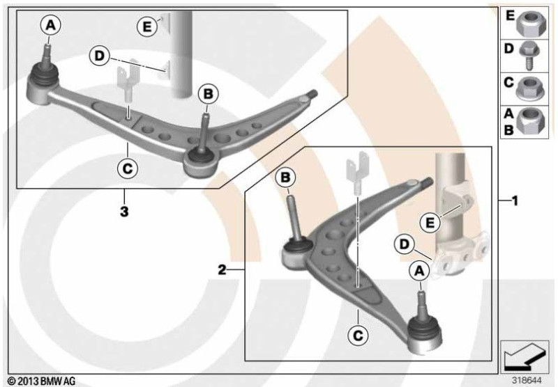 Kit bras de suspension BMW Série 3 E36