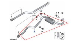 Silencieux d'échappement pour BMW Série 1 F20 F21 (uniquement)