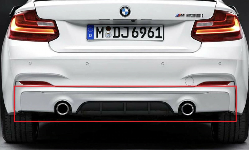 Diffuseur arrière noir mat (M Performance) pour BMW Série 2 Coupé F22 Cabriolet F23