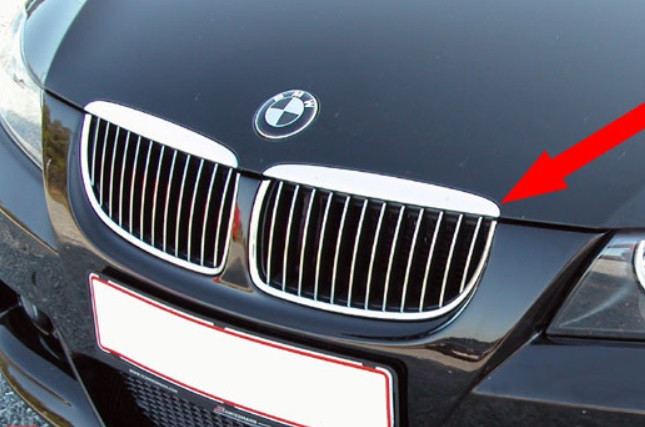 Grilles de calandre chromes (deux cotes) pour BMW Série 3 E90 E91 NON LCI Phase 1 (avant 2008)