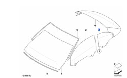 Vitre latérale arrière côté gauche BMW Série 3 E93 Cabriolet
