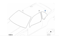 Vitre latérale arrière fixe (déflecteur) côté au choix BMW Série 3 E46 Compact
