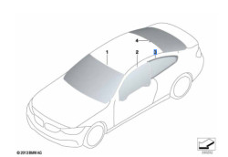 Vitre latérale arrière fixe teintée (côté au choix) BMW Série 4 F32 F82