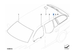 Vitre latérale arrière fixe (côté au choix) BMW Série 5 E61