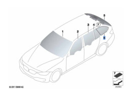 Vitre latérale arrière fixe teintée (côté au choix) BMW Série 3 F31 