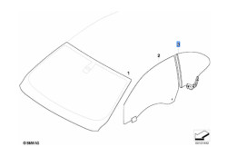 Vitre latérale arrière fixe (côté au choix) BMW Série 6 E64