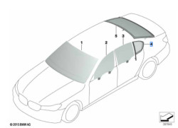 Vitre latérale arrière fixe (côté au choix) BMW Série 7 G11