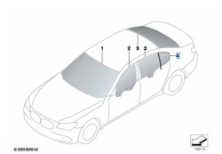 Vitre latérale arrière fixe porte (côté au choix) BMW Série 7 F02 & F04