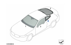 Vitre latérale arrière fixe (côté au choix) BMW Série 8 G15