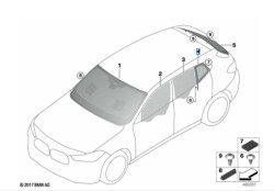 Vitre latérale fixe arrière (côté au choix) BMW X2 F39