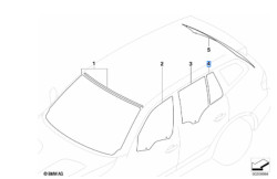 Vitre latérale fixe de porte (côté au choix) BMW X3 E83