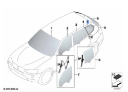Vitre latérale arrière fixe (côté au choix) BMW X3 F25