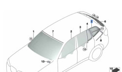 Vitre latérale arrière fixe (côté au choix) BMW X3 M F97