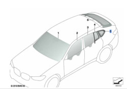 Vitre latérale arrière fixe (côté au choix) BMW X4 G02