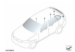 Vitre latérale arrière fixe (côté au choix) BMW X5 F15