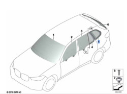 Vitre latérale fixe arrière teintée (côté au choix) BMW X5 G05