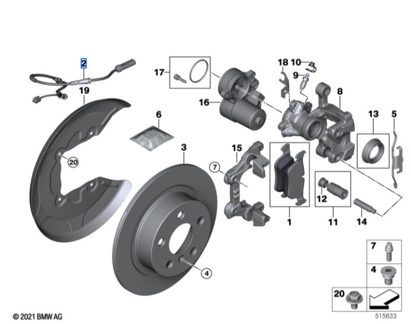 Plaquette de frein arrière avec témoin d'usure pour BMW X1 F48 F48