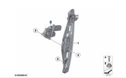 Mécanisme de lève-vitre arrière (côté au choix) pour BMW X1 E84