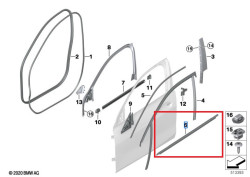 Baguette de porte inférieur noir brillant SHADOWLINE (coté au choix) BMW Série 1 F40