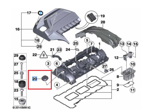 Bouchon De Remplissage D'Huile 11128655331 Compatible BMW E88 E90 E60 E63 E65 F10 F01 X5 X6 - 74x35mm